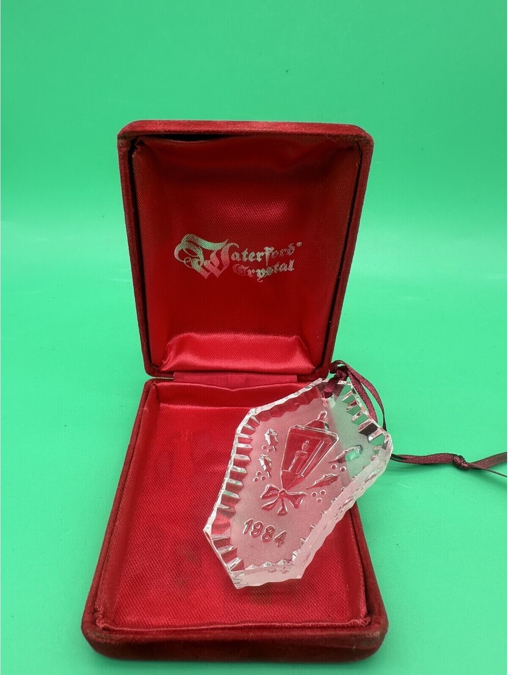 Vintage 1984 Candle Lantern Waterford Crystal Christmas Tree Ornament With Box